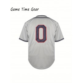 Men's Gray V-Neck Baseball Jersey - 