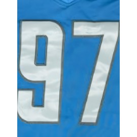 Men's #97 Blue Embroidered Rugby Jersey - 100% Polyester V-Neck Sportswear with Slight Elastic Fabric, Loose Fit for Casual & Team Sports, Machine Washable, Sizes S-3XL for Adults & Teens