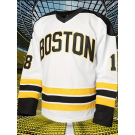 Happy Gilmore Ice Hockey Shirt 18 Adam Sandler 1996 Movie Ice Hockey Shirt Sewing Letters And Numbers Black And White S-XXXL