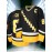 Men's #87 Black & Yellow Ice Hockey Jersey - Embroidered, Breathable Polyester, V-Neck Captain's Sweatshirt for Sports, Casual Streetwear, Machine Washable
