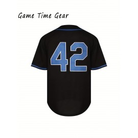 Men's Black # 42 Baseball Sweatshirt Is Breathable And Loose, Suitable for Casual Running, Exercise, Outdoor Activities, And All Season Wear