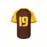 Men's San Diego 19 Baseball Jersey - Brown & Yellow V-Neck Short Sleeve, Lettering & Number 19, Loose Fit Polyester, Machine Washable for Casual, Outdoor, Sports, Party Wear, Outdoor Activity Apparel, Sporty Look, Detailing