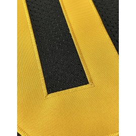 Men's Black #90 Breathable Polyester Rugby Shirt - V-Neck Embroidered American Football Jersey, Loose Fit All-Season Training Top for Hiking, Outdoor & Casual Wear, Embroidered Detailing