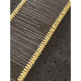 Men'S #18 Embroidered Rugby Jersey - Breathable V-Neck Short Sleeve Sports Shirt, Black with Golden & White Stripes, Classic American Football Training Uniform for All Seasons, Football Jersey