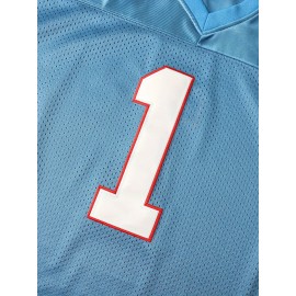 1 Men's Rugby Jersey Blue Sports Training S M L XL XXL XXXL