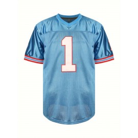 1 Men's Rugby Jersey Blue Sports Training S M L XL XXL XXXL