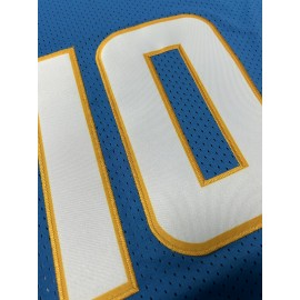 Men's Blue #10 Breathable Polyester Rugby Shirt - Embroidered V-Neck Short Sleeve Jersey, Loose Fit All-Season Training Top for American Football, Casual & Outdoor Sports (Adults & Teens)