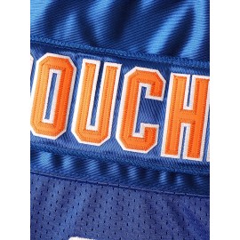 Men'S # 9 Blue Rugby Sweatshirt Breathable V-neck Embroidered Polyester Knitted Micro Elastic Loose Fabric