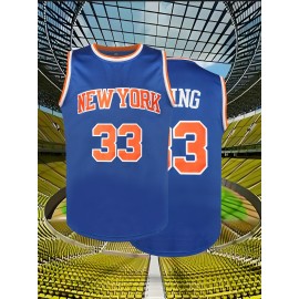 Men'S Basketball Shirt # 33 Blue Basketball Sweatshirt Suitable For Spring, Summer, And Autumn Wear S-XXXL