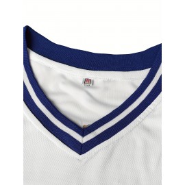 Men's #32 Embroidered Basketball Jersey - 100% Polyester, Stretch Fabric, V-Neck, Sleeveless Sports & Casual Wear for Adults and Teens - Machine Washable