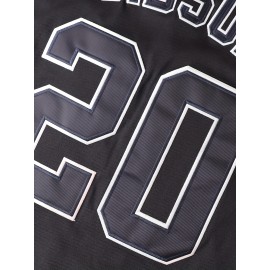 Men'S Loose New York Graphic Print Baseball Jersey, Button Up Short Sleeve Sports Shirt For Training Competition, SizS--XXL