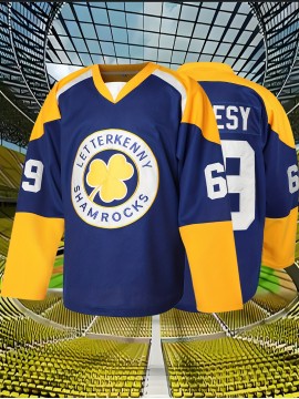 1pc Men'S Ice Hockey Jersey - Polyester V-Neck Long Sleeve Top with Embroidered Lettering, Breathable Knit Fabric, Sports & Casual Wear, Sizes S-3XL