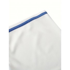 Men'S # 42 Embroidered Polyester Sweatshirt Loose V-neck Button With Slight Elasticity Knitted Fabric Men'S Color Block Design Size S-3XL