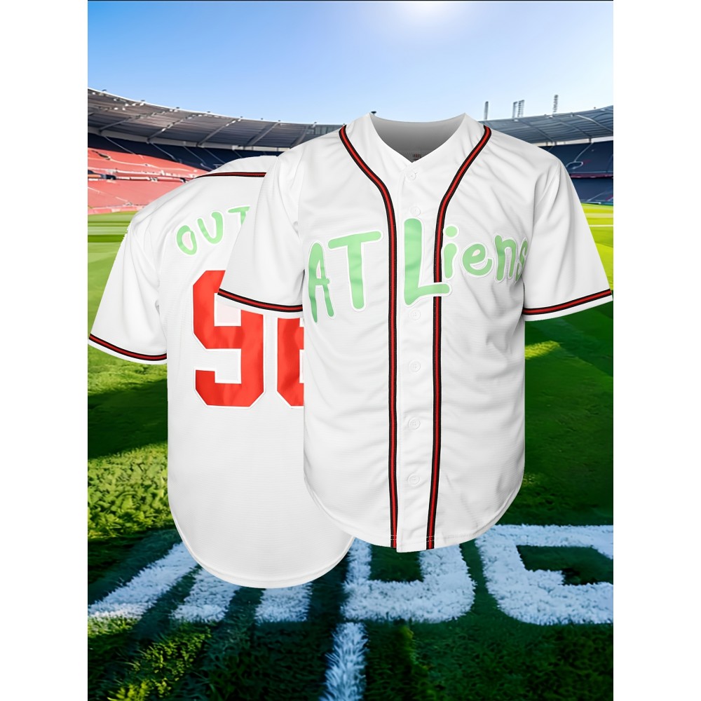 Men'S Baseball Shirt # 96 White Baseball Sports Shirt